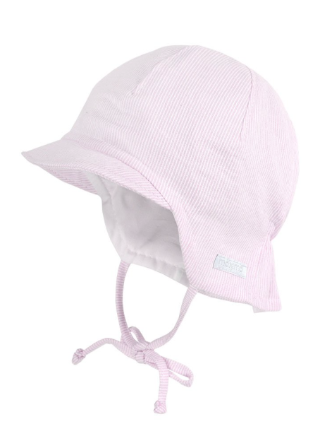 Maximo -BABY-Schildmütze Nackenschutz zartrosa-weiß